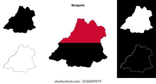Conjunto de mapas de esquema de la provincia de Benguela