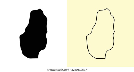 Benguet map, Philippines, Asia. Filled and outline map designs. Vector illustration