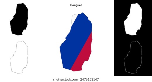 Benguet province outline map set