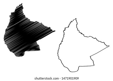 Beni Department (Plurinational State of Bolivia, Departments of Bolivia) map vector illustration, scribble sketch El Beni map
