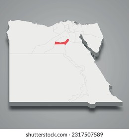 Lage in der Region Beni Suef in Ägypten 3d-isometrische Karte