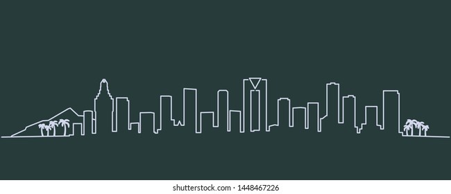 Benidorm Single Line Skyline Profile