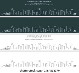 Benidorm Single Line Skyline Profile Banner