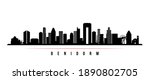 Benidorm skyline horizontal banner. Black and white silhouette of Benidorm, Spain. Vector template for your design. 