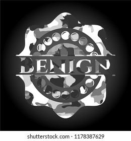 Benign on grey camouflaged pattern