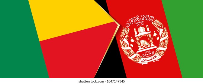 Benin und Afghanistan flags, zwei Vektorfahnen Symbol für Beziehung oder Konfrontation.