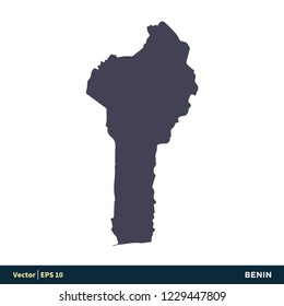 Benin - Africa Countries Map Icon Vector Logo Template Illustration Design. Vector EPS 10.