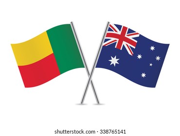 Benin and Australian flags. Vector illustration.
