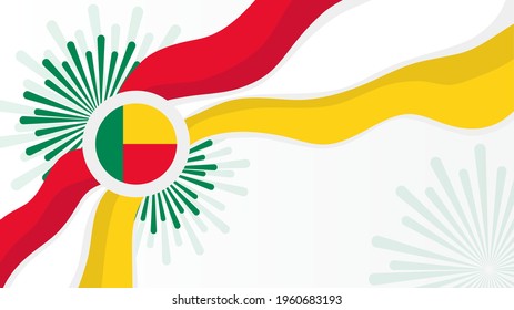 Benin, Beninian, Porto-Novo independence day template banner post design, flag country theme, vector	