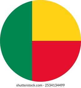 Benin Circle Flag, Circle Flag of Benin, Vektorbilder