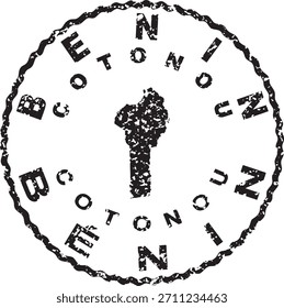Benin Cotonou Round Seal Mapa Design