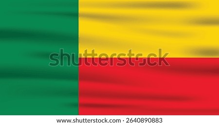 Benin Country Flag 3d. Official Benin Flag With Original Color and Size Proportion