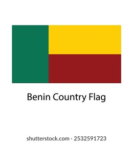 Benin Country Flag handgezeichnete Illustration, Vektorgrafik