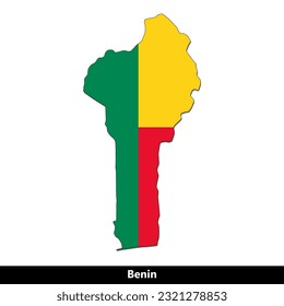 País Benín - Mapa de bandera