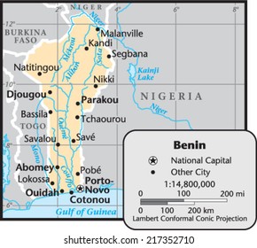 Benin Country Map