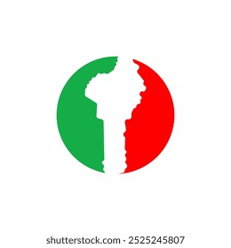 Diseño de ilustración de icono de Vector de borde de círculo de mapa de país de Benín