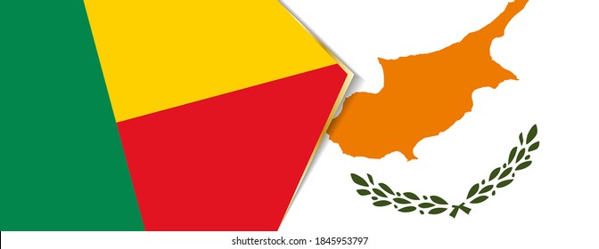 Benin and Cyprus flags, two vector flags symbol of relationship or confrontation.