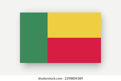 Benin .Detailed flag on white background. Vector illustration