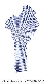 Benin dotted map. Digital style shape of Benin. Tech icon of the country with gradiented dots. Superb vector illustration.