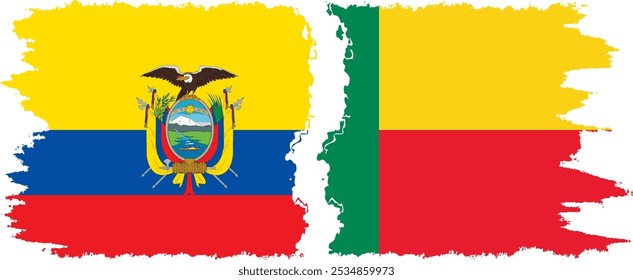 Benin und Ecuador farbige Flaggen Verbindung, Vektor