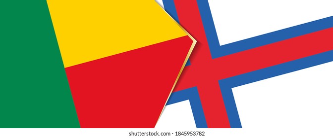 Benin and Faroe Islands flags, two vector flags symbol of relationship or confrontation.