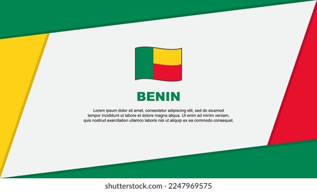 Benin Flag Abstract Background Design Template. Benin Independence Day Banner Cartoon Vector Illustration. Benin Banner