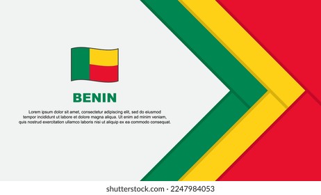 Vorlage für abstrakte Hintergrunddesigns der Benin-Flagge. Benin Independence Day Banner Cartoon Vektorgrafik. Benin Cartoon