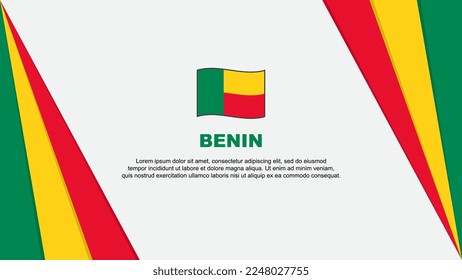 Vorlage für abstrakte Hintergrunddesigns der Benin-Flagge. Benin Independence Day Banner Cartoon Vektorgrafik. Benin Flag