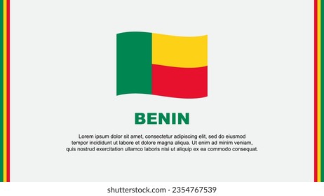 Benin Flag Abstract Background Design Template. Benin Independence Day Banner Social Media Vector Illustration. Benin Cartoon