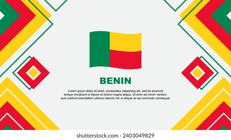 Plantilla de diseño de fondo de resumen de bandera de Benín. Ilustración del vector de papel tapiz del Día de la Independencia de Benín. Antecedentes de Benín