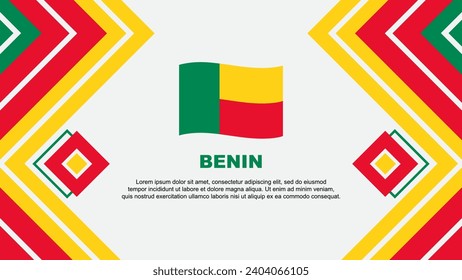 Plantilla de diseño de fondo de resumen de bandera de Benín. Ilustración del vector de papel tapiz del Día de la Independencia de Benín. Diseño de Benín