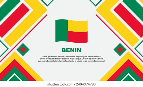 Plantilla de diseño de fondo de resumen de bandera de Benín. Ilustración del vector de papel tapiz del Día de la Independencia de Benín. Bandera de Benín