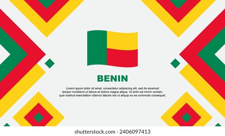 Plantilla de diseño de fondo de resumen de bandera de Benín. Ilustración del vector de papel tapiz del Día de la Independencia de Benín. Plantilla de Benín