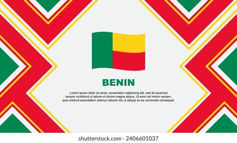 Plantilla de diseño de fondo de resumen de bandera de Benín. Ilustración del vector de papel tapiz del Día de la Independencia de Benín. Vector Benín