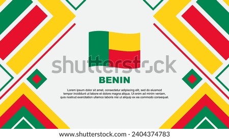 Benin Flag Abstract Background Design Template. Benin Independence Day Banner Wallpaper Vector Illustration. Benin Flag