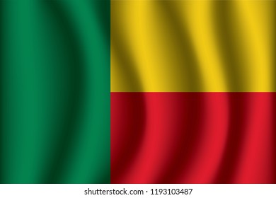 Benin flag background with cloth texture. Benin Flag  vector illustration eps10.