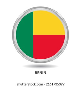 Benin  flag badge icon, button, vector series