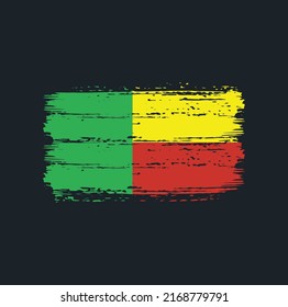 Benin Flag Brush. National Flag