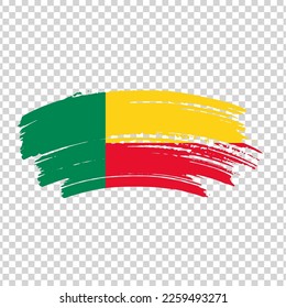 Benin flag with brush paint textured isolated on png or transparent background, Symbol of Azerbaijan, template for banner, promote, design.