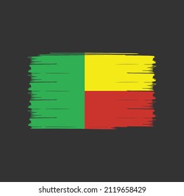 Benin flag with brush stroke background