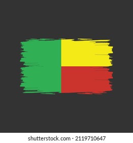 Benin flag with brush stroke background