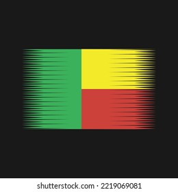 Benin Flag Brush Strokes Painted