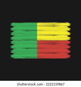 Benin Flag Brush Strokes Painted