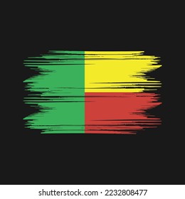 Benin Flag Brush Vector Illustration