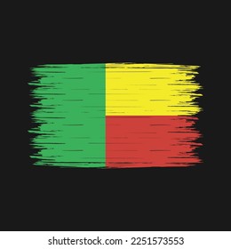 Ilustración del vector del pincel de bandera de Benín