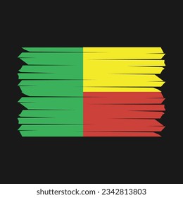Benin Flag Brush Vector Illustration