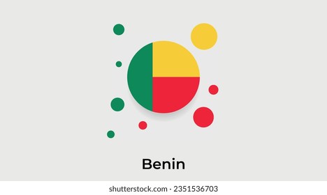 Benin Flag Blase Kreis um Form Symbol bunte Vektorgrafik