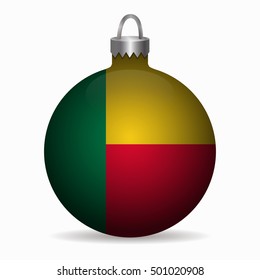 benin flag christmas ball vector