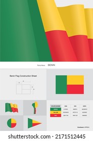 benin flag construction sheet vector