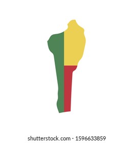 Benin Flag country of Africa, African map illustration, vector isolated on white background